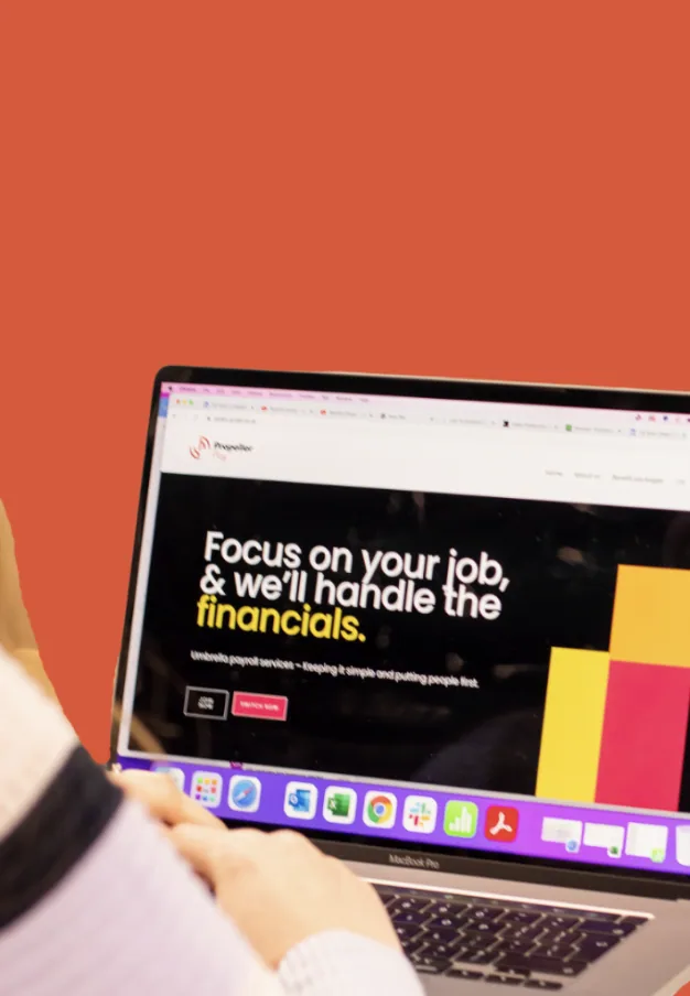 The Propeller Pay portal open on a laptop